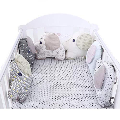 FAPROL Almohadillas De Parachoques De Cuna, Almohadas Creativas De Elefante, Cama De Bebé, Protector De Cuna, Regalos para Recién Nacidos, Juego De Ropa De Cama