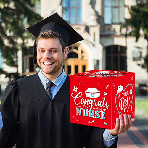 Funrous Nurse Graduation Card Box With 30 Pcs Advice Cards Congrats Grad Gift Card Box Class Of 2023 Cardholder Box Graduation Party Card Box Holder For School College Graduation Party Supplies #TOP6
