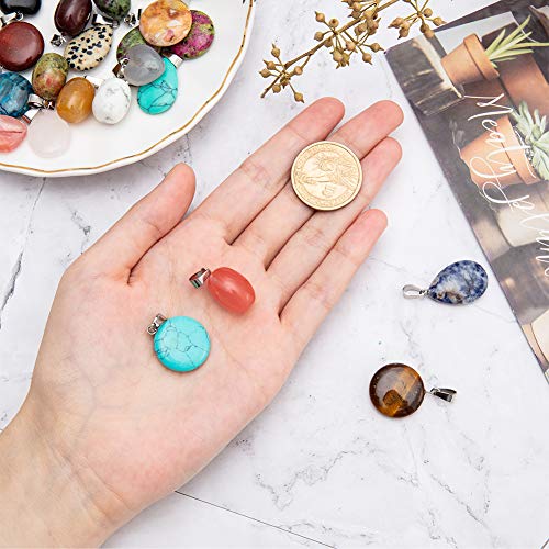 PH PandaHall 20pcs 4 Formes Pendentifs en Pierre Pendentif en Pierres Précieuses Naturelles Synthétiques avec Bélières en Laiton pour la Fabrication de Bijoux de Collier – Image 5