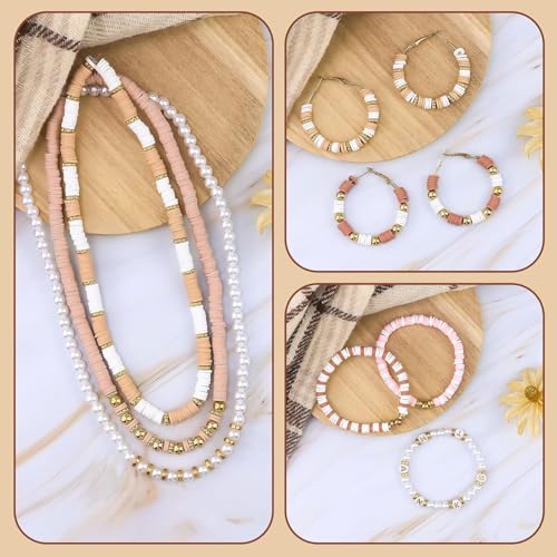 Image of MAGHROLA Jewelry Bracelet Making Kit - Flat Polymer DIY Clay Bead for Children's,Adults | DIY Letter Plastic Polymer Beads Friendship Bracelet Kit for 6-12 Years Old Little Girls | Birthday Gift,Brown