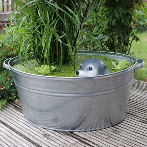 Storm's Gartenzaubereien Zinkwanne oval - groß - wasserdicht oval 40 Liter mit stabilen Griffen zum Bepflanzen und als Miniteich – Bild 2