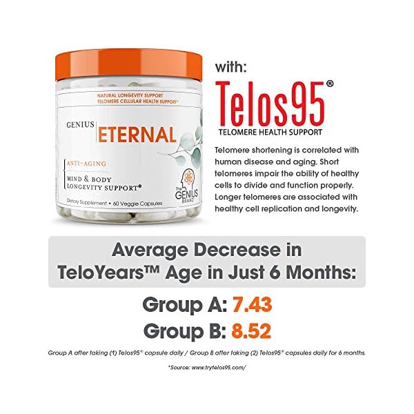 NAD-NMN-Supplement-Nicotinamide-Mononucleotide-Anti-Aging-Telomere-Capsules-NRF2-NADH-Activator-Supplements-for-Women-Men--Stem-Cell-Support-Longevity-and-Cellular-Energy--60-Veggie-Pills Genius Eternal, Anti-Aging Supplement - Telomere Capsules - NRF2 NADH Activator Supplements, Stem Cell Support for Longevity, Cellular Energy, Metabolism & Repair