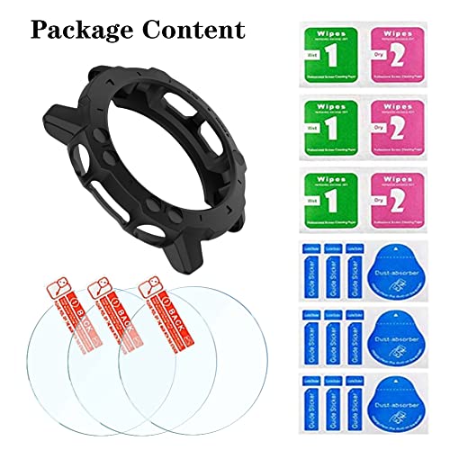 Image of SHUAXI Watch Screen Protector (3+1 Pack) compatible for Amazfit Balance Tempered Glass Film Anti-Scratch High Definition Full Coverage and Silicone Protective Case