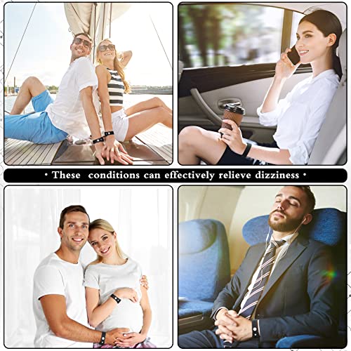 4 Pcs Motion Sickness Bracelets Bands Sickness Adult Adjustable Acupressure Wristband Headache Relief Anxiety Relief Waterproof Band For Seasickness Car(Black) #TOP5
