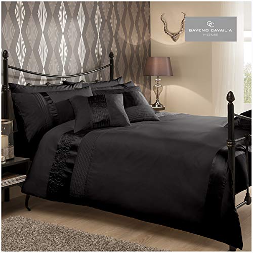 Gaveno Cavalia Signature Collection Caprice Set with Duvet Cover and Pillow Case, Polyester-Cotton, Black, King