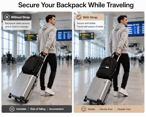 Image of Adjustable Luggage Straps, 9.8FT Suitcase Straps for Travel Bags, 2 Pack