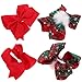 FRCOLOR 4Pcs Christmas Bows Hair Clips for Girls Alligator Clips Hair Barrettes Sweet Xmas Kawaii Bow Hair Accessories for Kids Toddler Holiday Styling