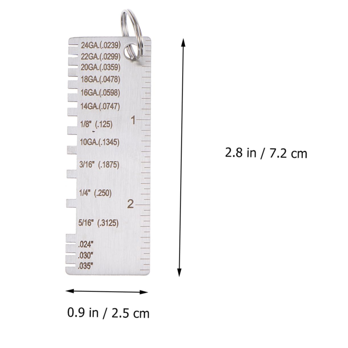 MUCKLILY 2pcs Thickness Gauge 14 Gauge Thickness Inspection Tool Thickness Measuring Tools Welding Gauge Tool Steel Gauge Thickness Chart High Precision Weld Gauge Silver Stainless Steel