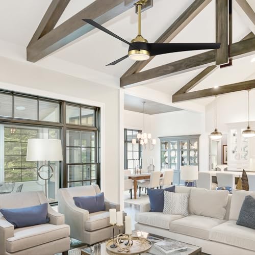 WAC F-070L-SB/MB Sonoma 56" Outdoor Ceiling Fan with Lights and Remote Control, Soft Brass Matte Black thumbnail 8