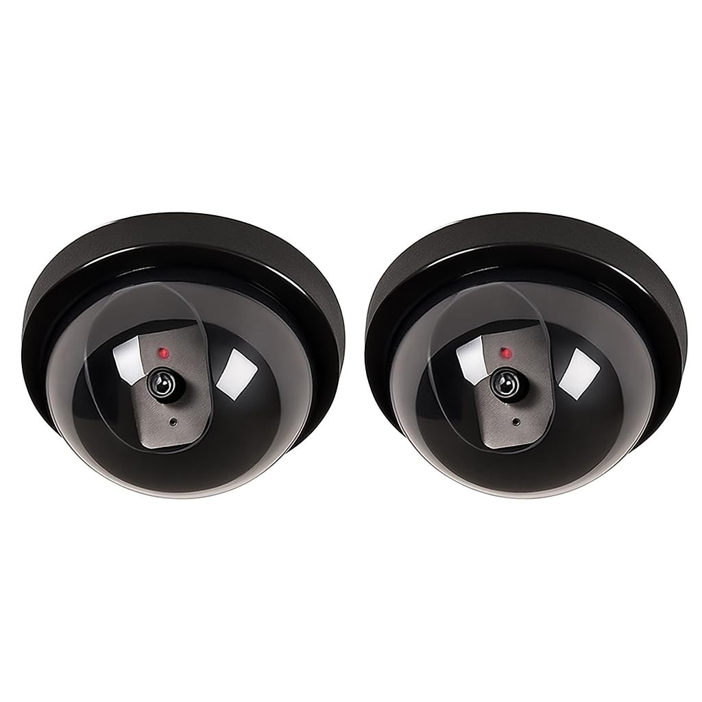 Fake Dome CCTV Camera with Red Flashing LED | Realistic Looking Dummy Surveillance Camera | Waterproof Security Deterrent for Home, Retail Store, Warehouse (2)