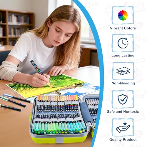 Image of Guangna 408 Acrylic Paint Markers, Brush Tip Acrylic Paint Pens, Quick-Drying Waterproof Ink, for Rock Painting Plastic Wood Canvas Glass Ceramic Metal Art Crafts Supplies Gift