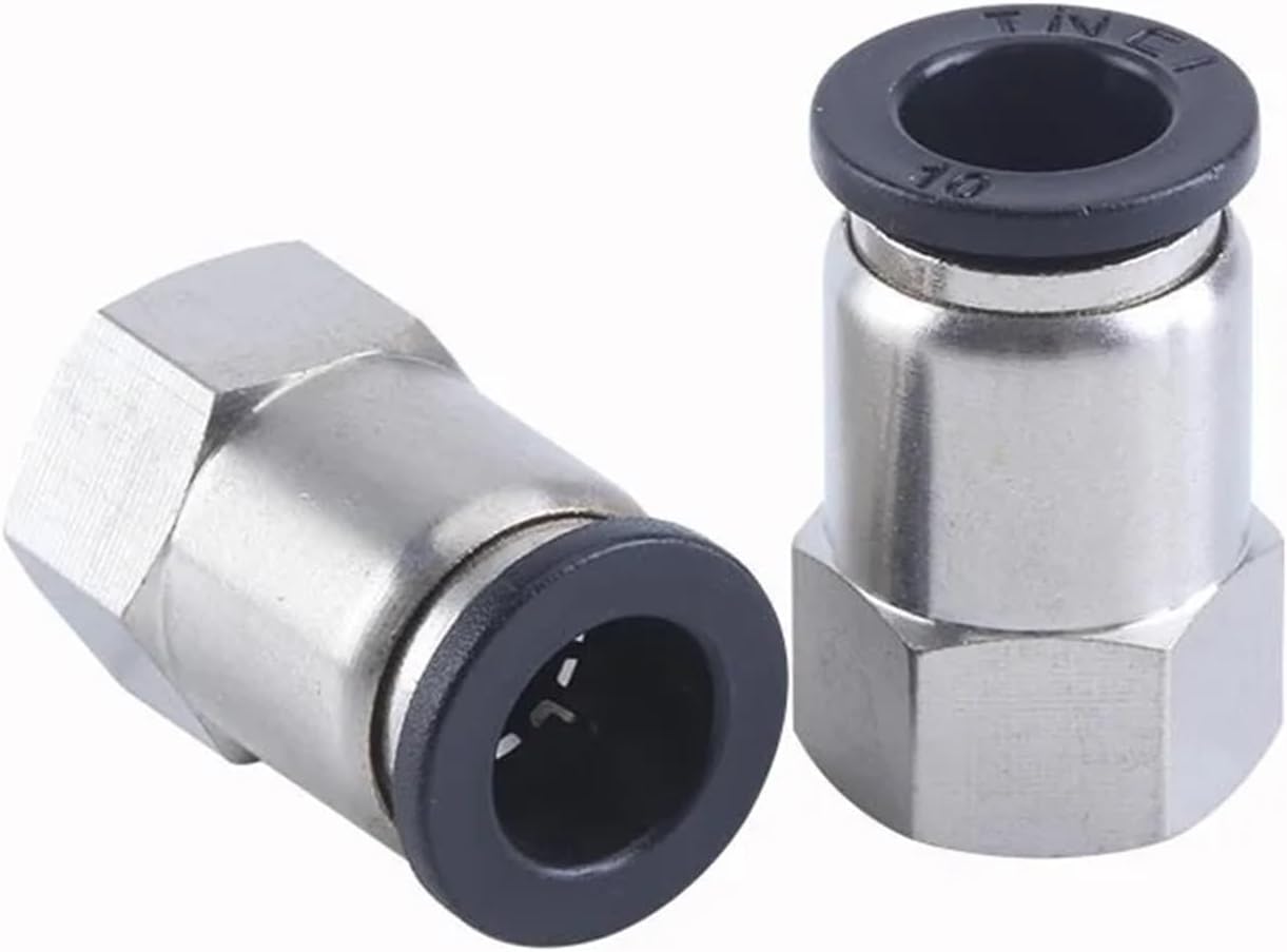1pcs Pneumatic Components PCF6-01 PCF6-02 PCF8-02 Connectors Female Straight One-Touch Quick Release Fitting(PCF12-04,Black)