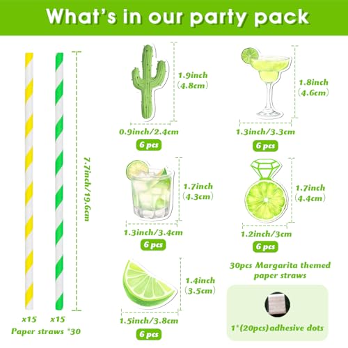30 Pitillos de Papel Temáticos Margarita Verde miniatura 6
