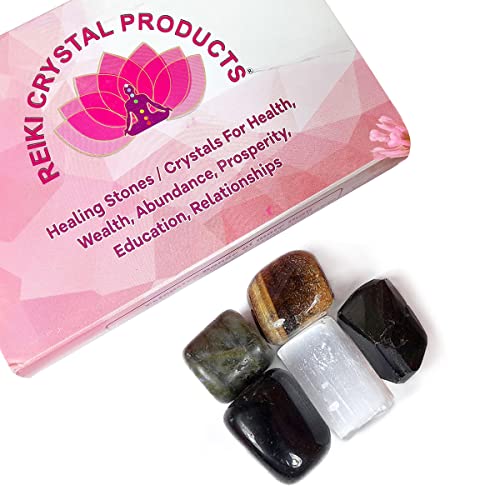 Image of Reiki Crystal Products Certified Natural Crystal Tumble Stone Kit | Multiple Crystal Stone Sets for Meditation, Reiki, Chakra & Spiritual Practices