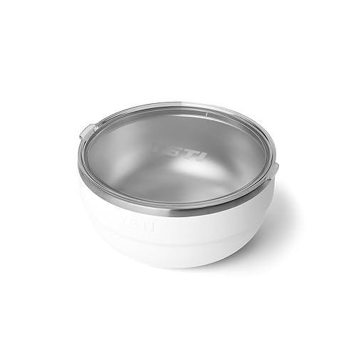 YETI Rambler Bowl, Vacuum Insulated, Stackable and Nestable Stainless Steel Bowl with Lid, 4.5 Quart, White - 4.5 Quart - White