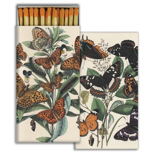 Monarchs Decorative Matchbox with Wooden Matches - Great for Lighting Candles, fireplaces, Grills and More | One Box