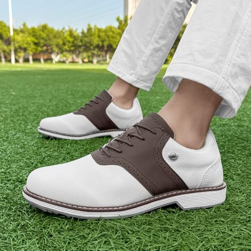 Image of THESTRON Men Golf Shoes Waterproof Professional Golf Footwears Spikes Spikeless Golf Walking Sneakers Turf Sports Golf Training Sneakers for Men