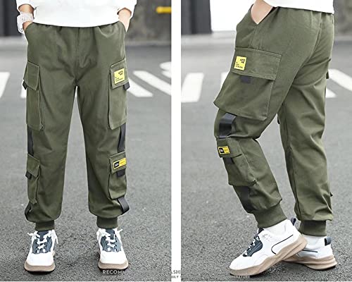 Welity Kids Boys Cargo Pants Baggy Jogger Pants with 6 Pockets, 3-12 Years4