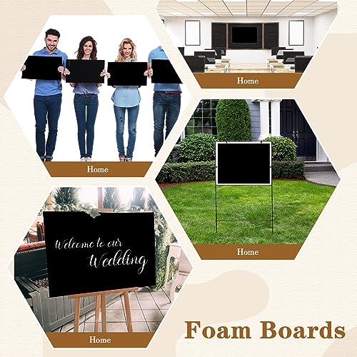 Kathfly 10 Pcs Self Adhesive Foam Boards Bulk 40 x 30 Inch Large Foam Core Board Giant Foam Poster Board with 1 Side Adhesive Blank Board for Home Presentation Craft, 3/16\'\' Thick(Black)