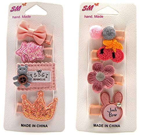 4 Pinzas, horquillas, clips de pelo para niña multicolor (Pack 2 Salmón) Cover