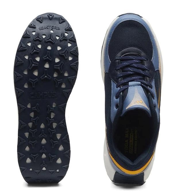 Image of Campus Cable Men's Sneakers | Lightweight Casual & Sports Shoes for Men | Breathable Mesh Upper, Bubble Yoga Max Cushion Insole, EVA + TPR Anti-Slip Sole | Lace-Up Walking Sneakers