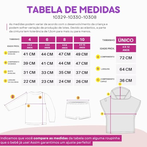 Kit Poncho + Conjunto Proteção UV Biquíni Sunga Infantil Piscina Saída de Praia Menino Menina (BR, N