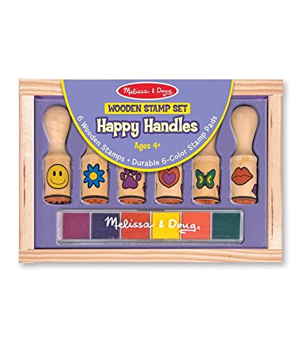 Melissa & Doug Round Stamps on Wooden Handles x6