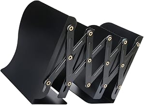 Operitacx Estante ajustável para mesa de livros, estante expansível, suporte telescópico, estante de metal, estante de arquivos, estante para escola, casa, escritório