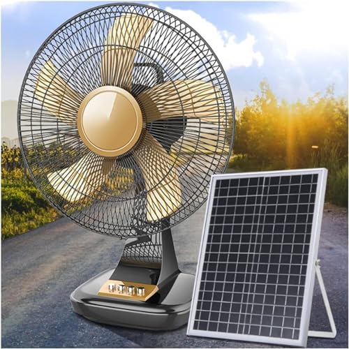 RAGOPILEN Ventilador de pared， Ventilador de escritorio portátil con energía solar, alimentado por USB, funcionamiento silencioso.(16in)
