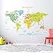 DECOWALL DLT-1616N Mapamundi de Color (Extra Grandede) (English Ver.) Vinilo Pegatinas Decorativas Adhesiva Pared Dormitorio Saln Guardera Habitaci Infantiles Nios Bebs