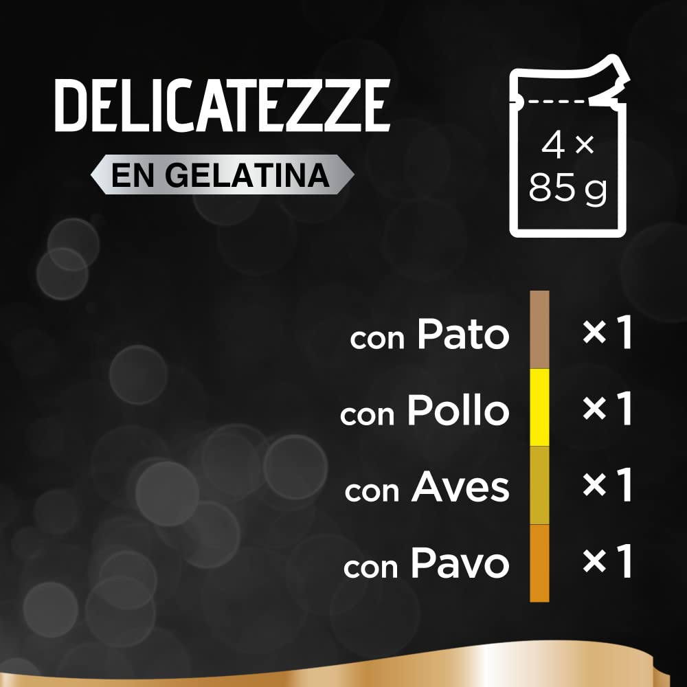 Sheba Delicatezze Comida Húmeda para Gatos, Selección de Aves en Gelatina, Pescado, Multipack (13 Cajas x 4 Sobres x 85 g)