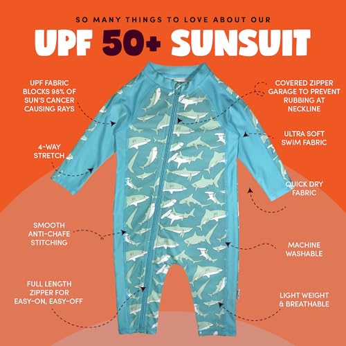 SwimZip Boys' Long-Sleeve UPF 50+ Swimsuit for Baby, Toddler, & Little Boys2