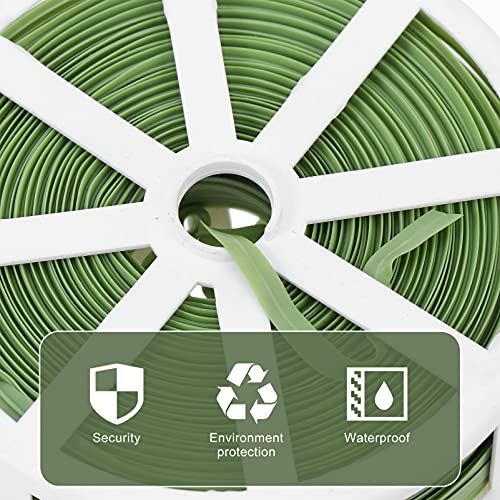 DOITOOL Green Plant Ties 50m Plant Tie Reusable Garden Plant Twist Tie Gardener Twine Garden for Supporting Tomatoes Roses Vines