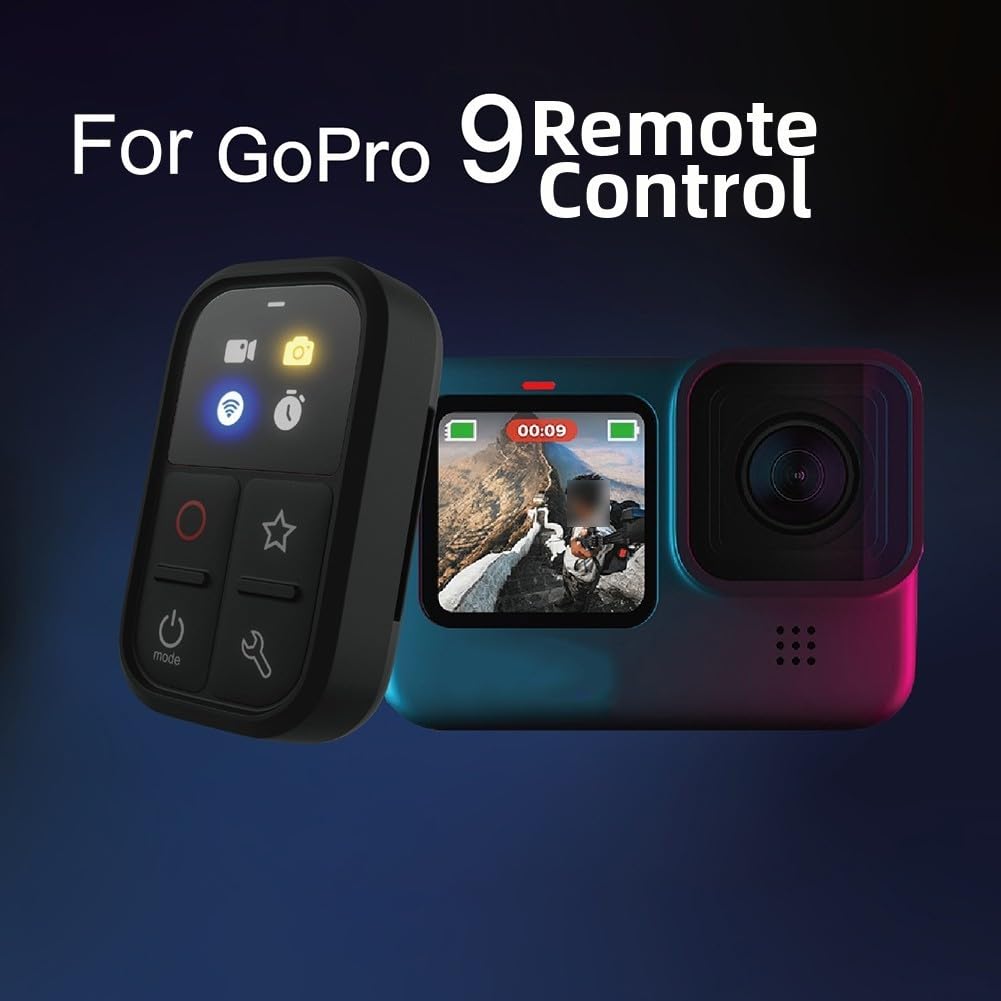 Oniissy Mando a distancia inalámbrico para Go Pro 13 12 11 10 9 MAX 2, funda impermeable de ABS para cámara BT de 6 x 4 x 2 cm, diseño para cámara de acción deportiva, accesorios color negro
