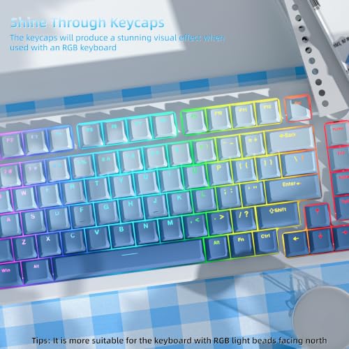 Image of Womier Shine Through Keycaps, Blue PBT Keycaps
