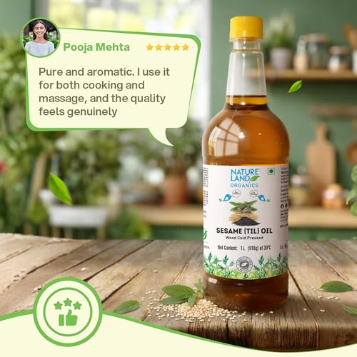Image of Natureland Organics Sesame Oil 1 Ltr - Cold Pressed