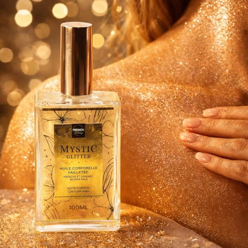 Huile corporelle pailletée 100 ml - Pistache caramel beurre salé - FRENCH TENDANCE