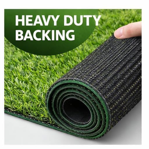 Image of 25 MM High Density Artificial Grass Bathmat Carpet Mat for Balcony Multipurpose Entryway Floor Doormat for Lawn Garden Terrace & Office (37 X 57 Cm, Green Pack of 4)