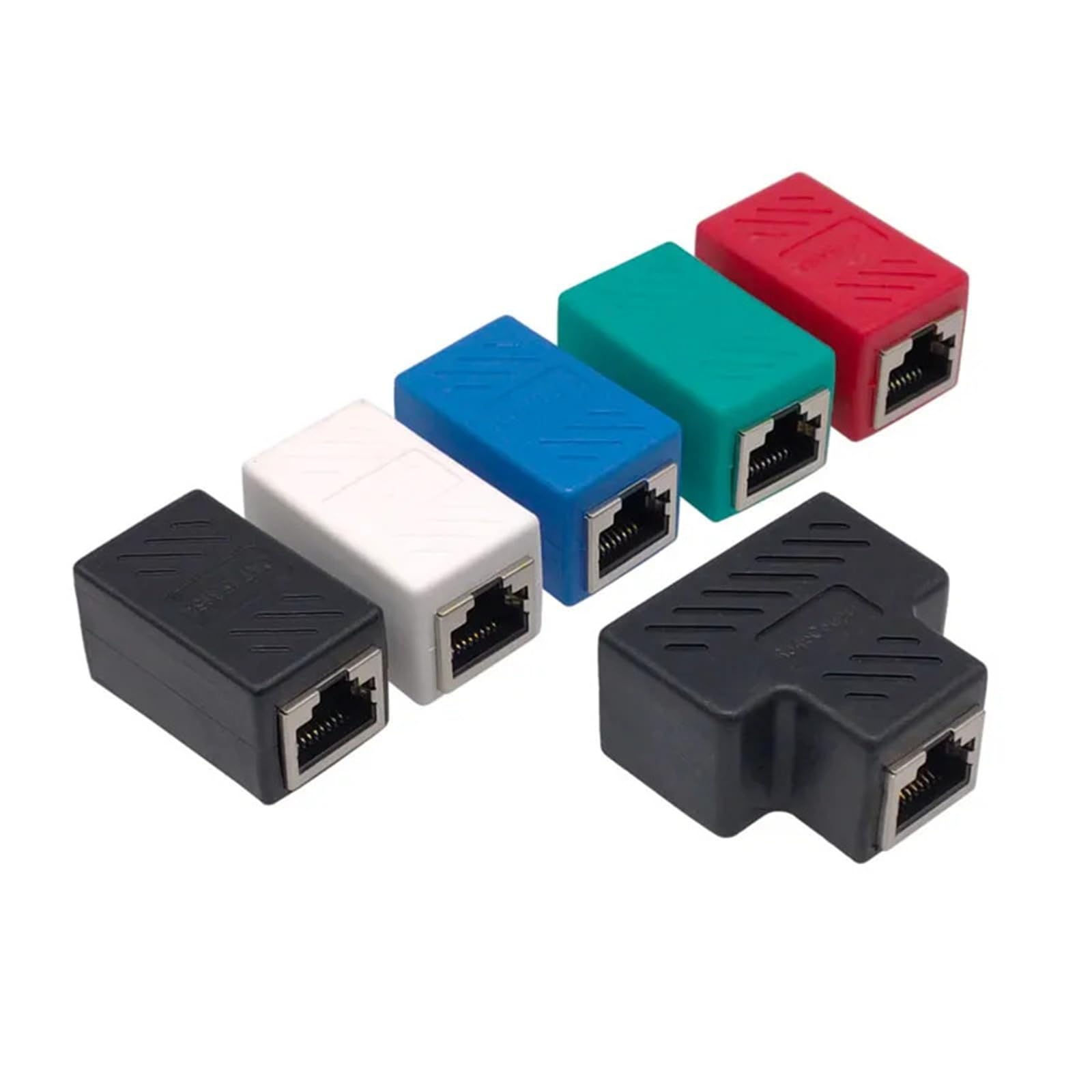 Złącze RJ45 przedłużacz sieciowy żeński na adapter Ethernet Gigabit Interface Splitter łącznik 1 szt. (czerwony)