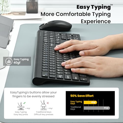 Image of cimetech Full Size Wireless Keyboard and Mouse Combo - Grey