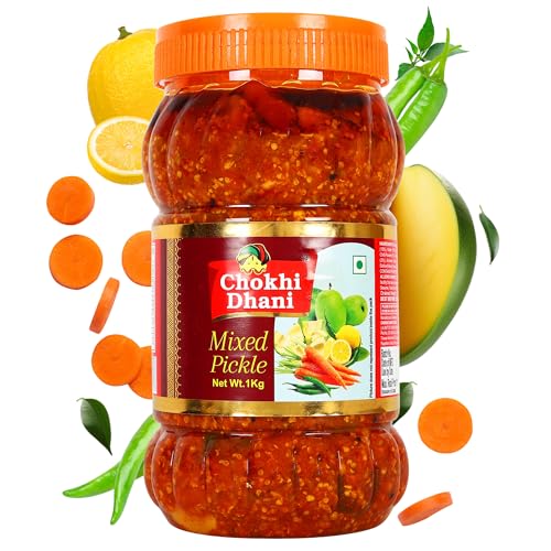 Image of Chokhi Dhani Mixed Pickle 1kg | Authentic Indian Mix Achar | Tangy & Spicy Traditional Style Pickle | Aromatic Spices & Rich Flavour
