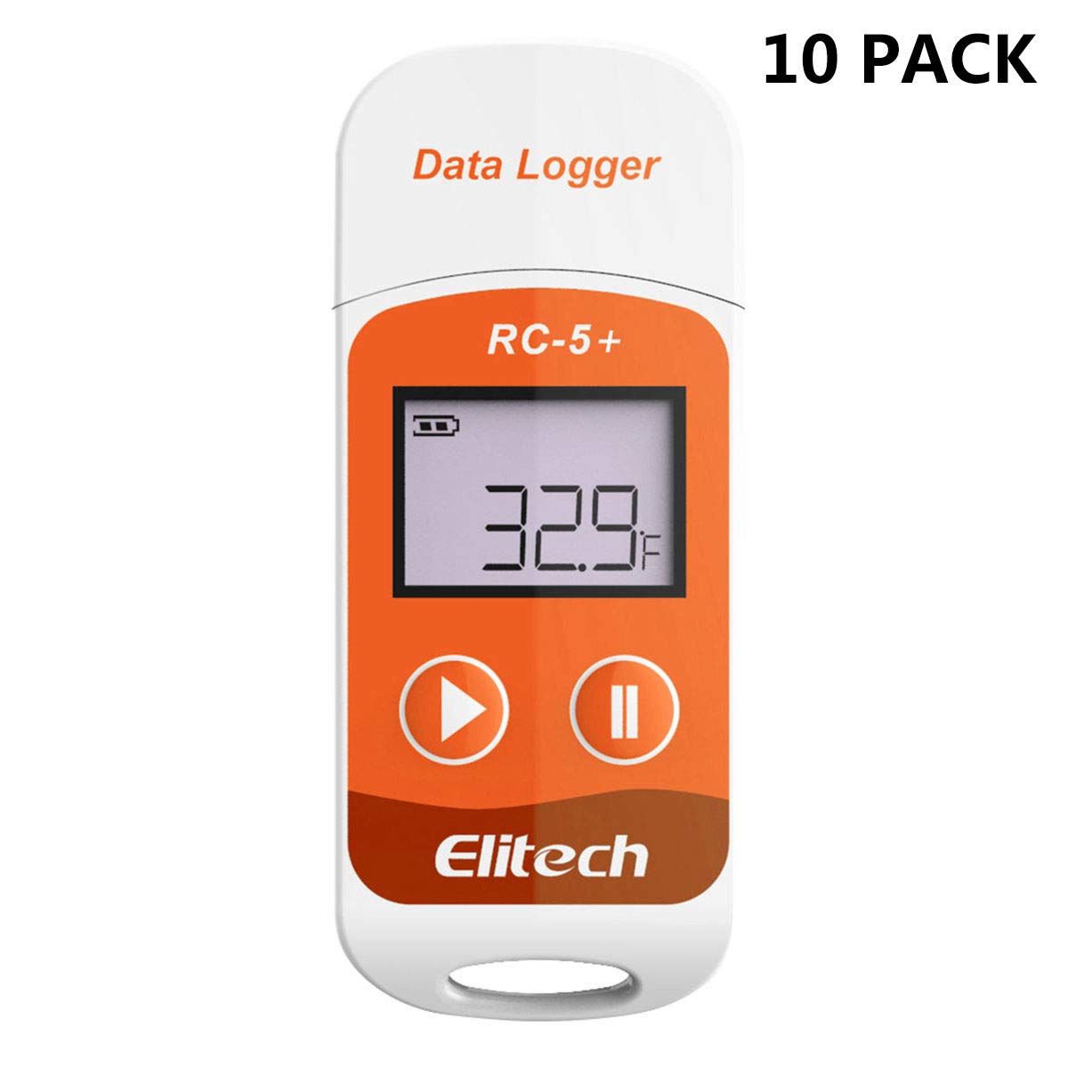 Elitech RC-5+ PDF USB Temperature Data Logger Reusable Recorder 32000 Points High Accuracy (10 Pack)