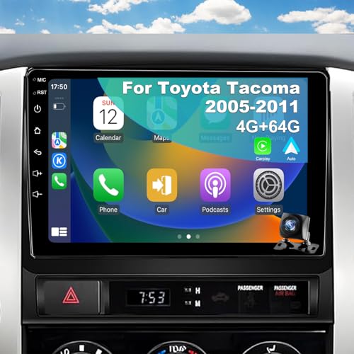 4G+64G 5GWiFi Upgrade Car Radio for Toyota Tacoma 2005-2011, HD 9inch Touchscreen Setero Wireless Carplay Android Auto GPS Navigation SWC DSP Bluetooth Backup Camera FM Head Unit with Android 13