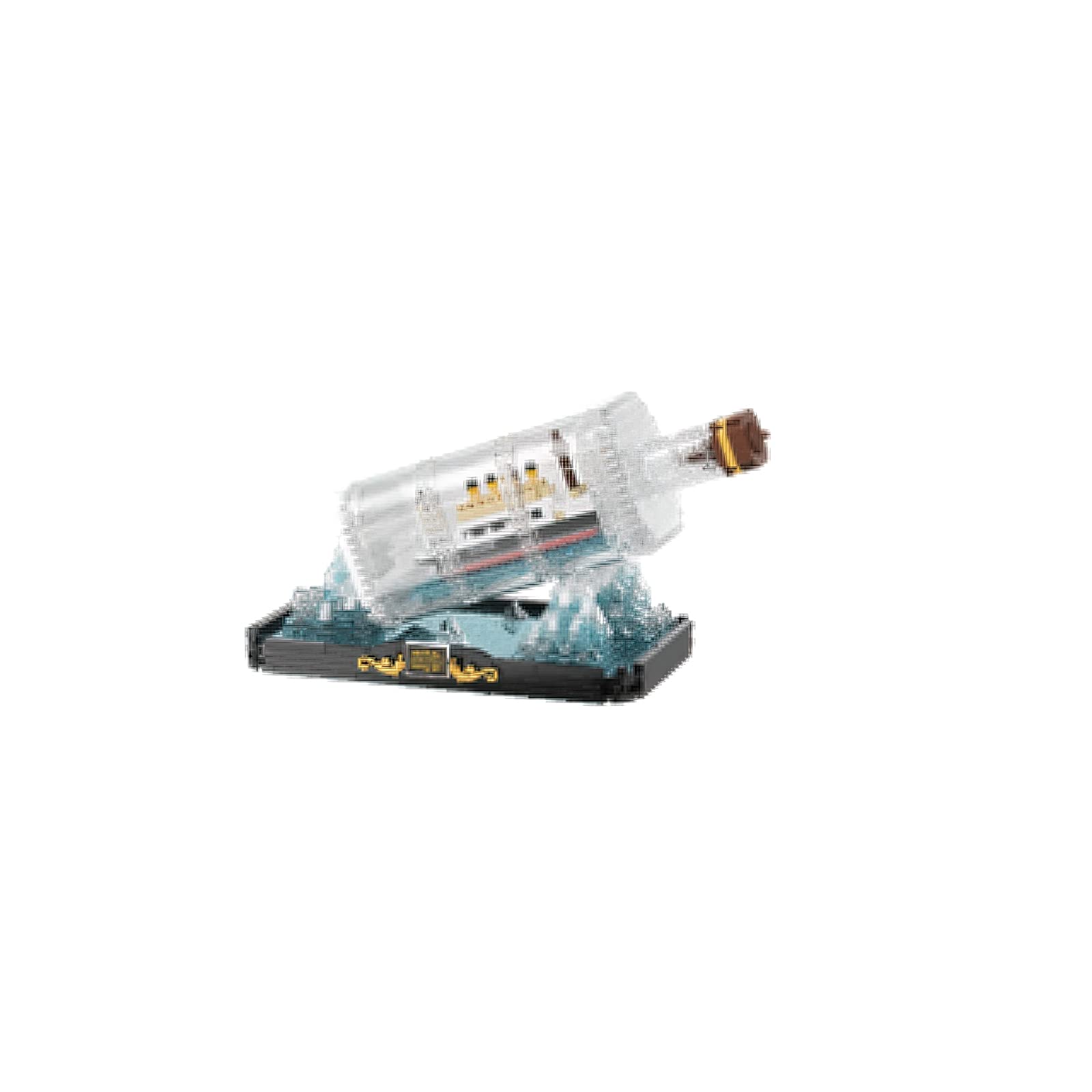 MACTANO Titanic Ship in a Bottle Micro Mini Building Kit, Titanic Model Ship Building Block Toy Collectible Display Set Creative Gift for Adults and Kids(Not Compatible with Lego)-1102 PCS