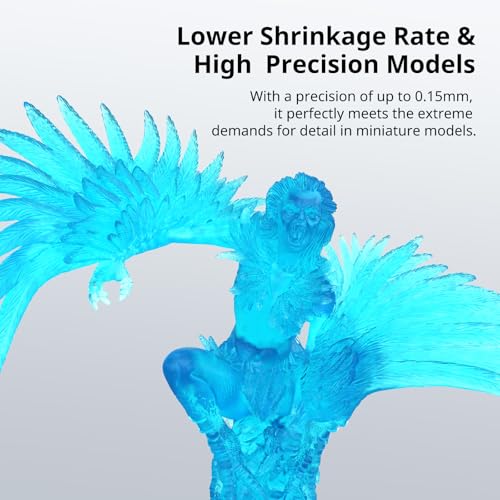 Image of ANYCUBIC Water Washable 3D Printer Resin 2.0, 405nm High Precision 3D Resin, Low Shrinkage Photopolymer Resin for 4K /8K /12K Capable LCD DLP Resin 3D Printer Printing (Clear Blue, 1000g)