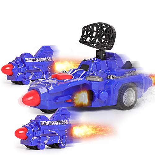 m zimoon Trek Voertuigen Terug 3 in 1 Catapult Speelgoedauto Traagheid Door Wrijving Aangedreven Autospeelgoed met Uitwerpknop & 2 Uitwerpeenheden Cadeau Voor Jongens Meisjes 3-12 Jaar