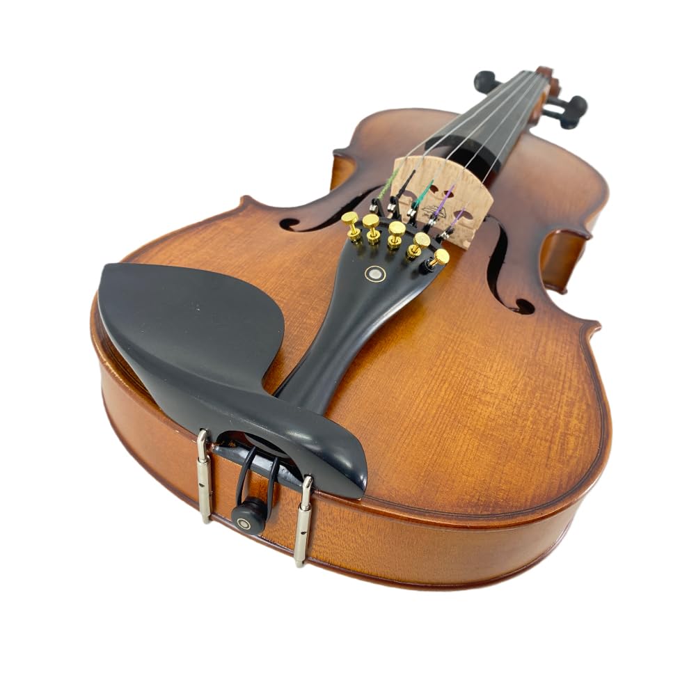 Yinfente Alto acoustique à 5 cordes de 40,6 cm pour étudiants, débutants, instrument d'alto complet professionnel fabriqué à la main avec étui, archet du Brésil, chiffon de nettoyage, chevalet, cordes