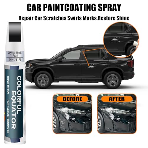 Image of Car Touch Up Paint(NH-731P Crystal Black Pearl) for Honda OEM Color Match | Car Scratch Remover Pen 2-in-1, Automotive Scratch Repair Kit, Quick & Easy Solution to Repair