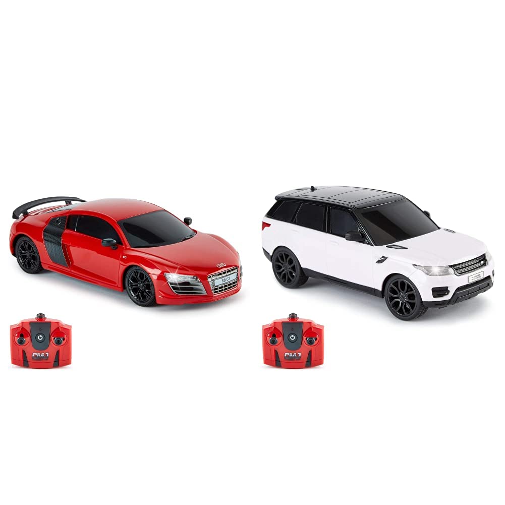 Officially Licensed Audi R8 GT & Range Rover Sport RC Cars, 1:24 Scale with Working Lights