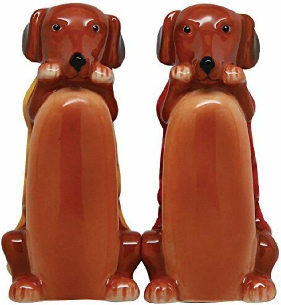 Set Of 1 Cute Hot Dogs Ceramic Salt And Pepper Shaker Set